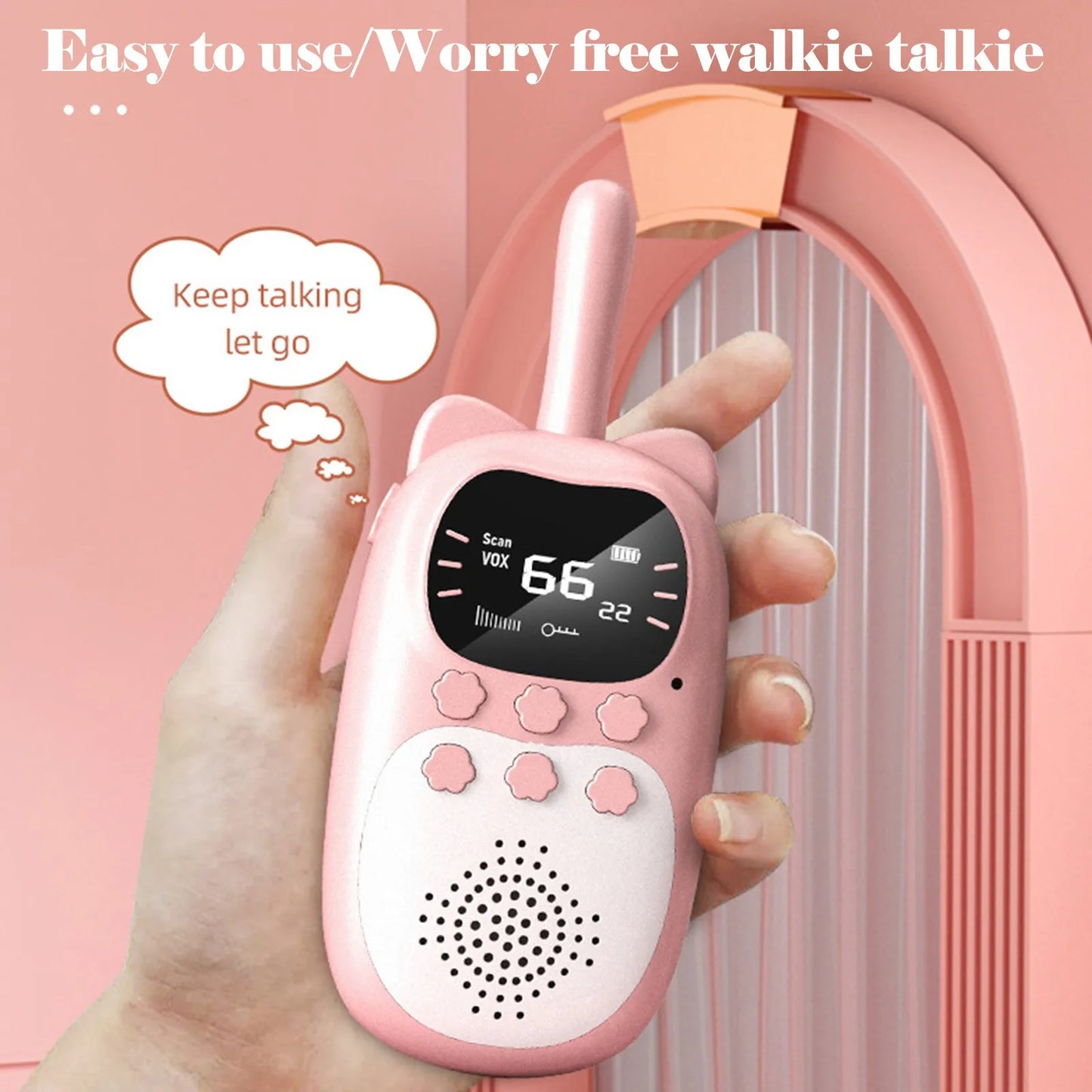 Walkie Talkies para Niños 2PCS, Juguetes Electrónicos, Gadgets de Espía para Niños, Radio Teléfono para Bebés, Alcance de 3 km,