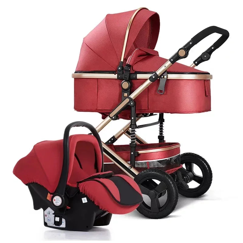 New Luxury Baby Stroller High Landview 3 in 1 Baby Stroller Portable Baby Pushchair Baby Pram Baby car Comfort Newborn Pushchair Minime