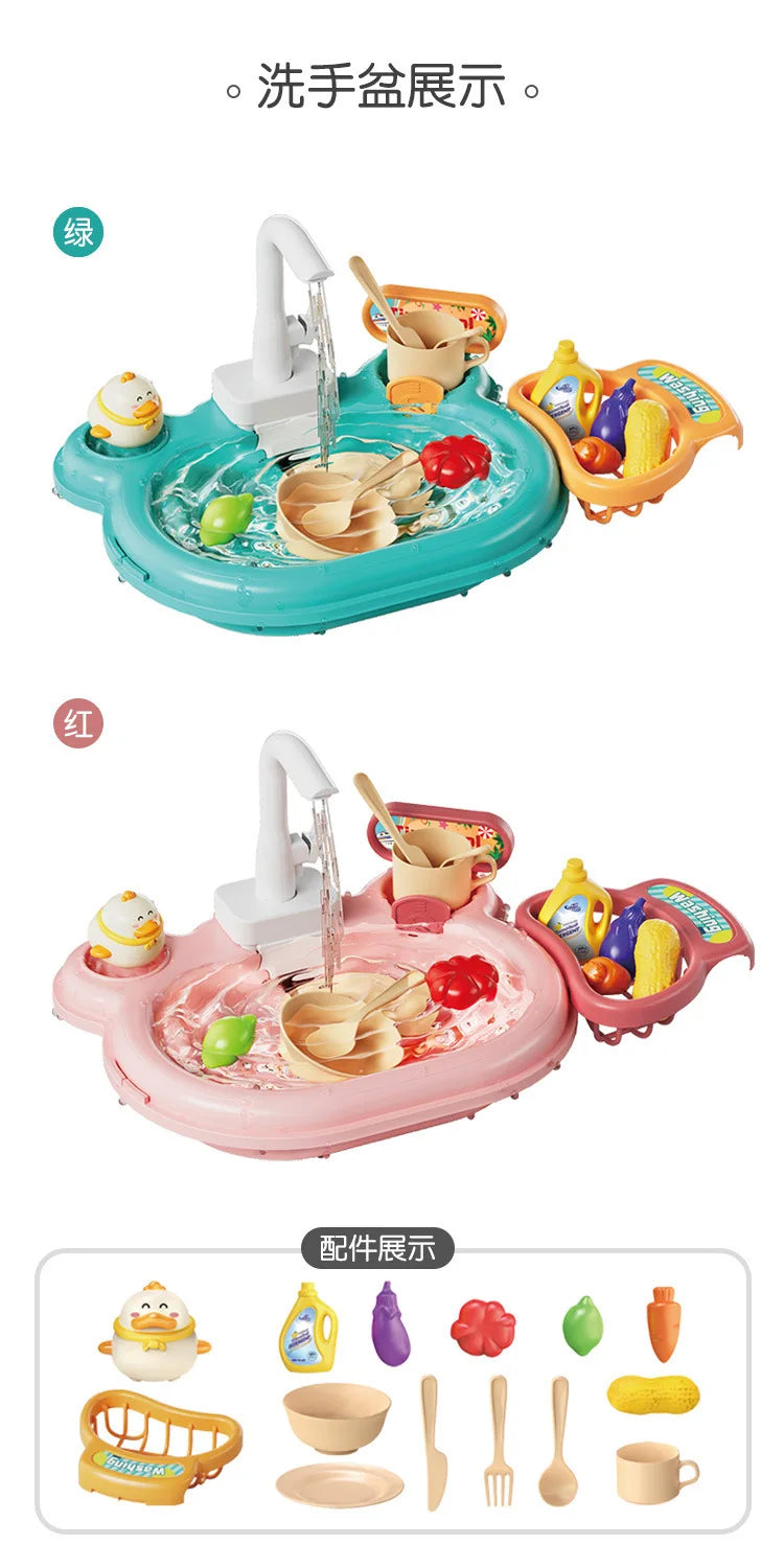 Juguetes Montessori de Pesca con Deslizamiento 2 en 1, Juguetes de Rompecabezas para Niños, Juguetes de Juego de Imitación, Lavabo de Juguete, Regalo Interactivo de Cocina,