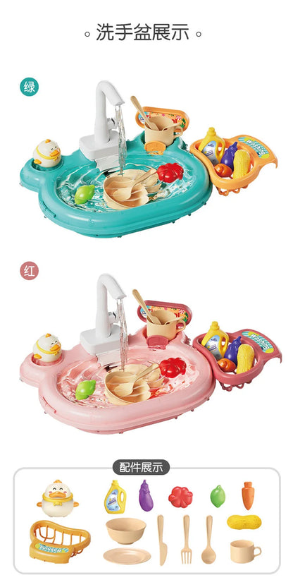 Juguetes Montessori de Pesca con Deslizamiento 2 en 1, Juguetes de Rompecabezas para Niños, Juguetes de Juego de Imitación, Lavabo de Juguete, Regalo Interactivo de Cocina,