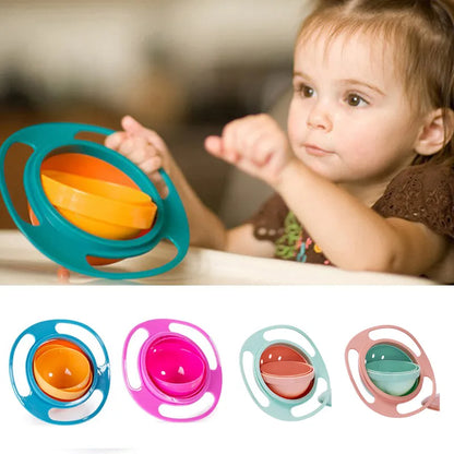 Plato antiderrame para Alimentación de niños, Gyro de Equilibrio Rotativo 360,