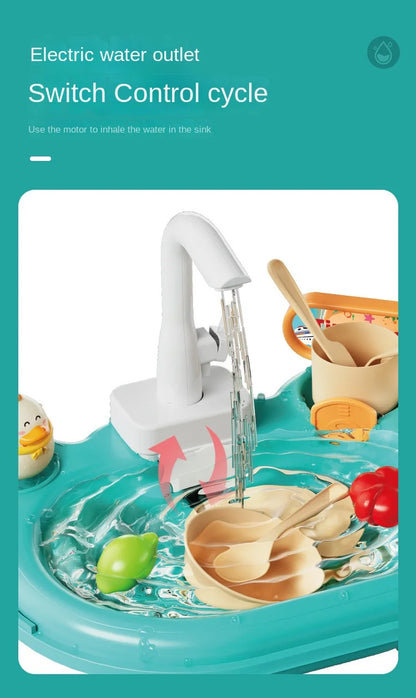 Juguetes Montessori de Pesca con Deslizamiento 2 en 1, Juguetes de Rompecabezas para Niños, Juguetes de Juego de Imitación, Lavabo de Juguete, Regalo Interactivo de Cocina,