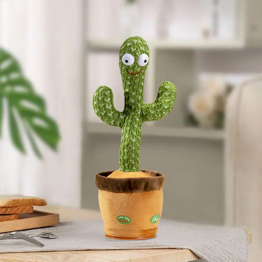 Dancing Cactus, Juguete de Peluche Electrónico Repetidor, Juguetes Interactivos que Pueden Cantar, Grabar, Iluminar, Recargables por USB, Educación Temprana, Regalo Divertido.